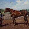 Shut Out with jockey, Eddie Arcaro
by Franklin B. Voss.  Oil on Canvas and from the collection of Jim Entrikin, Cincinnati, Ohio
